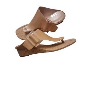 Donald Pliner Oltina nude low wedge sandal sz 9.5